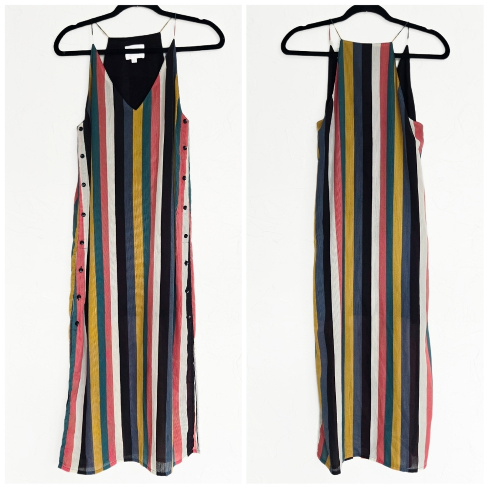 Revolve Line And Dot Rainbow Striped Button Side … - image 2